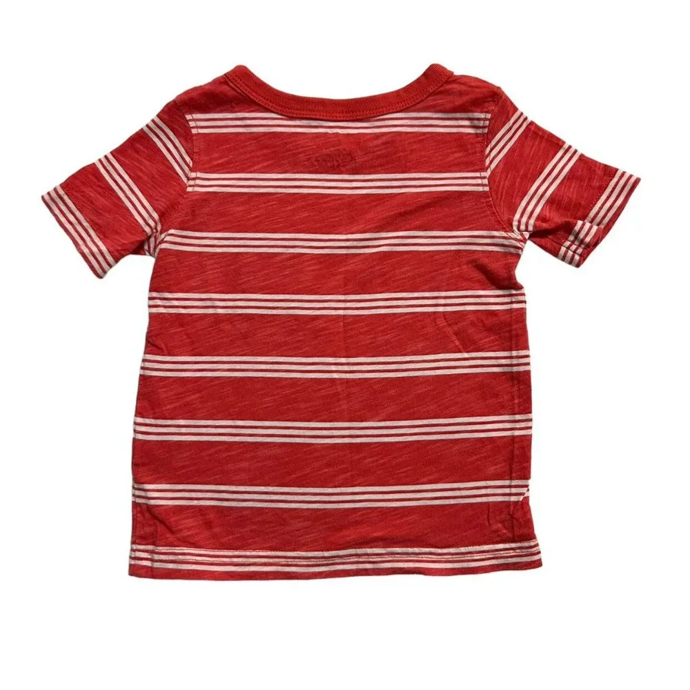 Carter's 12m Red Striped Pocket Tee Shirt